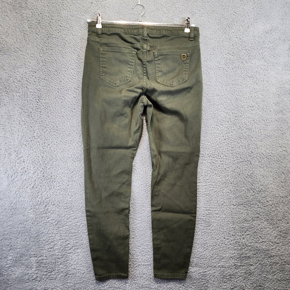 Michael Kors‎ Izzy Skinny Jeans Womens 10 (Fits 33x28.5) Mid Rise Olive green - Picture 6 of 9